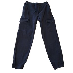 Duluth Trading Co Navy Blue Cargo Jogger Pants Drawstring Utility Women's 8